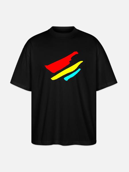 Stripes - Flag Pattern VECTOR - Stanley/Stella Oversized Unisex Organic T-shirt Blaster 2.0 - black