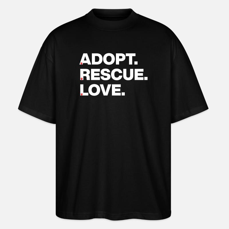 PFOTEN LIEBE, ADOPT RESCUE LOVE! 🐾 TIERADOPTION - Stanley/Stella Oversized Unisex Bio T-Shirt Blaster 2.0 - Schwarz