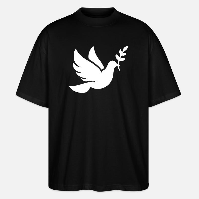 Taube Frieden Glaube - Stanley/Stella Oversized Unisex Bio T-Shirt Blaster 2.0 - Schwarz