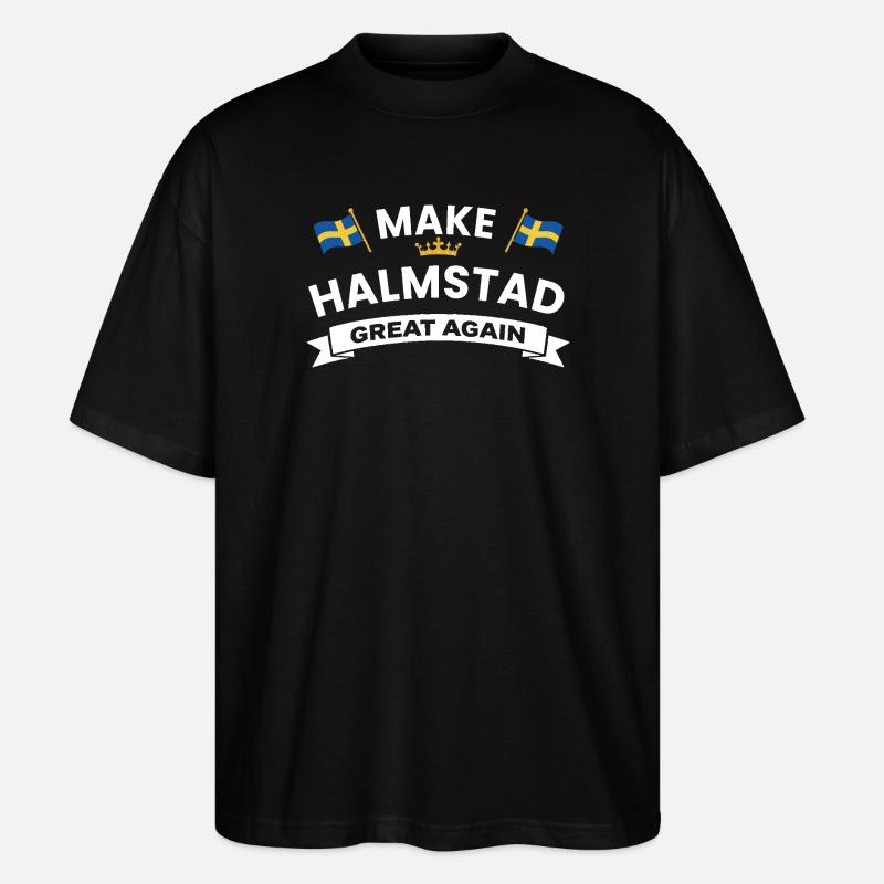 Halmstad City Pride Flags - Stanley/Stella Oversized Unisex Organic T-shirt Blaster 2.0 - black