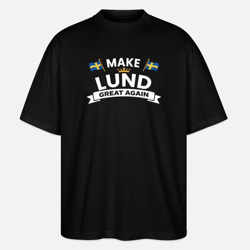 Lund City Pride Crest - Stanley/Stella Oversized Unisex Organic T-shirt Blaster 2.0 - black