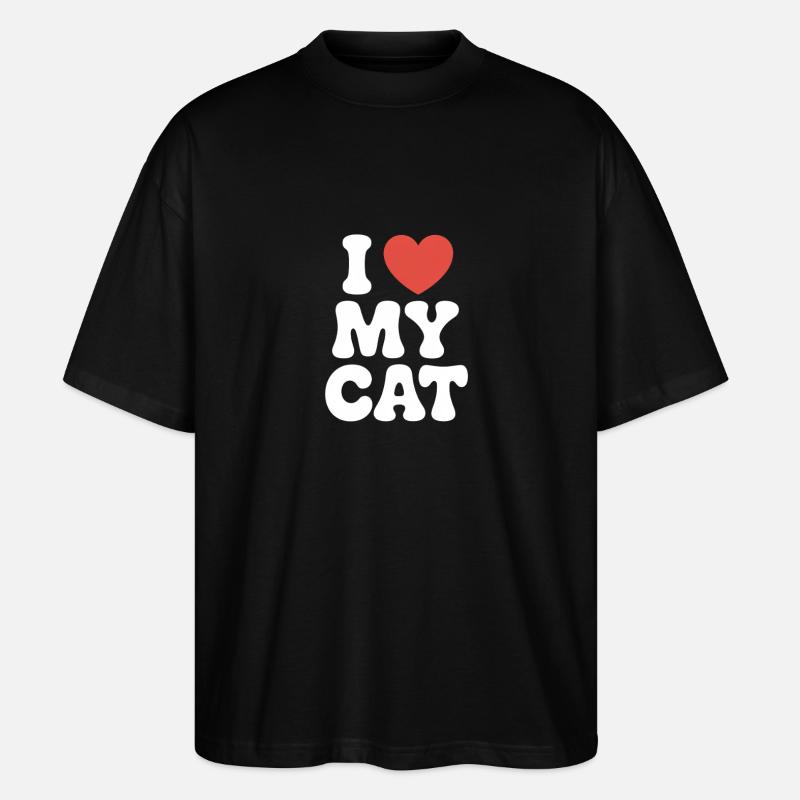 J’aime mon chat - T-shirt bio Blaster 2.0 coupe oversize Stanley/Stella Unisexe - noir