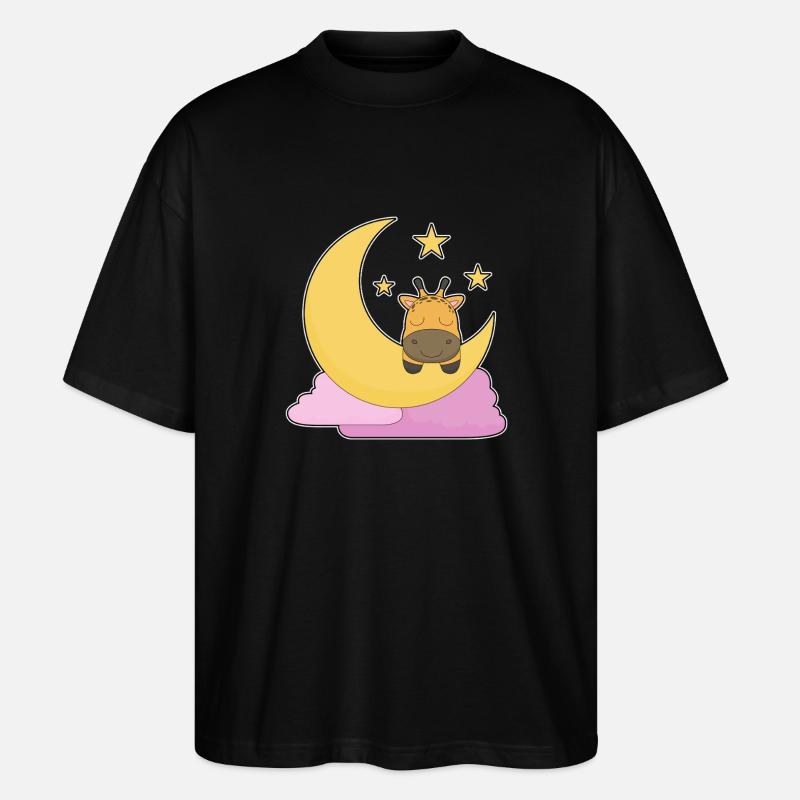 Giraffe Moon - Stanley/Stella Oversized Unisex Organic T-shirt Blaster 2.0 - black