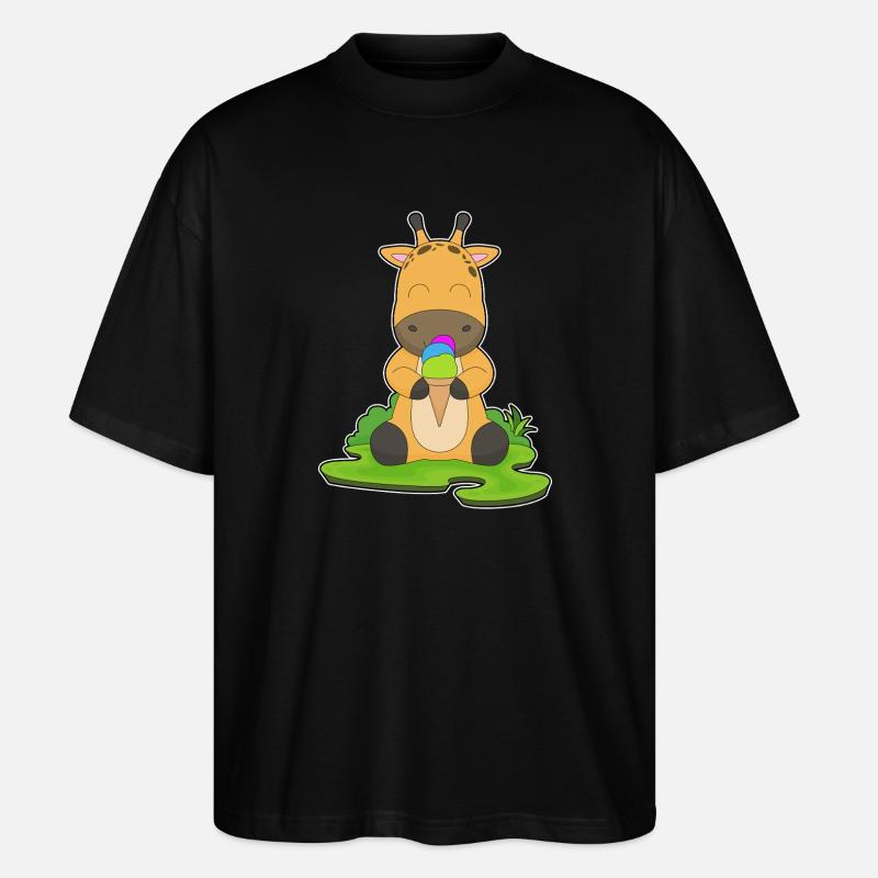 Giraffe Waffeleis - Stanley/Stella Oversized Unisex Bio T-Shirt Blaster 2.0 - Schwarz