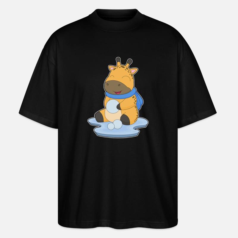Giraffe Schneeball - Stanley/Stella Oversized Unisex Bio T-Shirt Blaster 2.0 - Schwarz