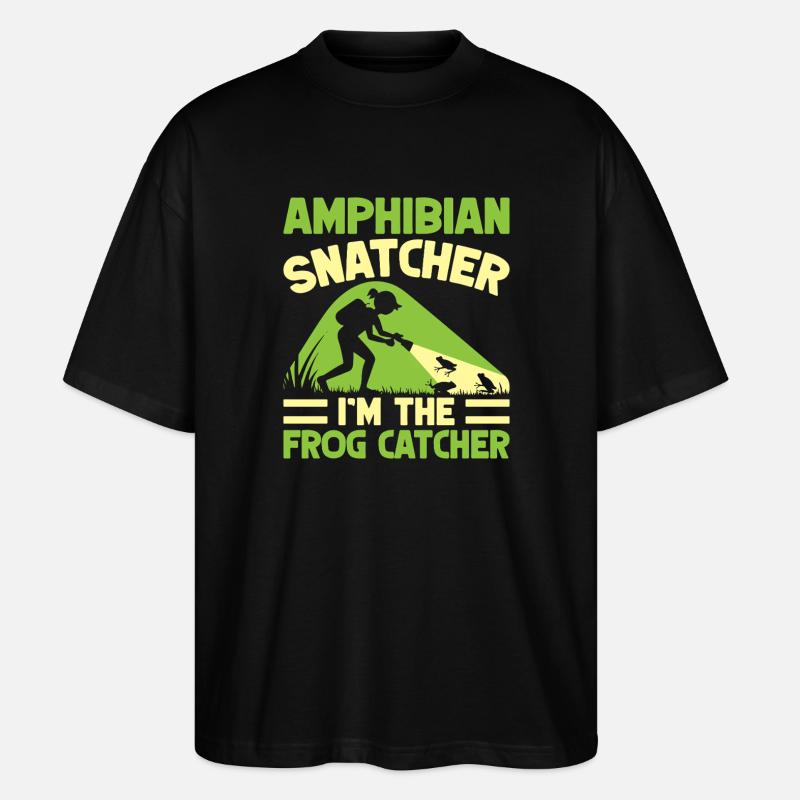 Frog Catcher Amphibian Snatcher Frog - Stanley/Stella Oversized Unisex Bio T-Shirt Blaster 2.0 - Schwarz