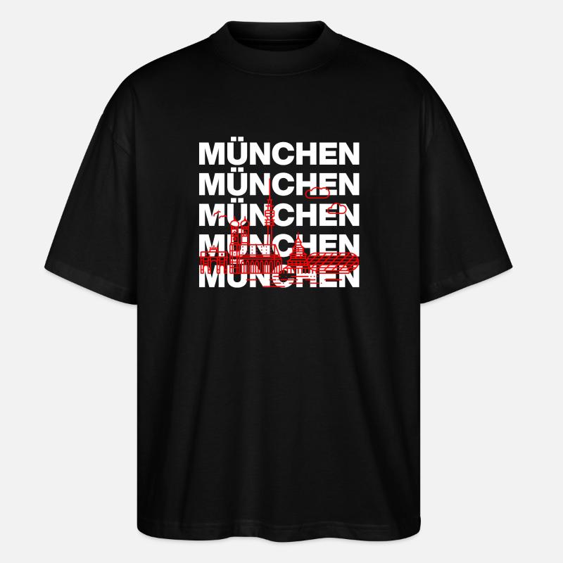 MÜNCHEN SKYLINE STACK – MIA SAN MUNICH - Stanley/Stella Oversized Unisex Bio T-Shirt Blaster 2.0 - Schwarz