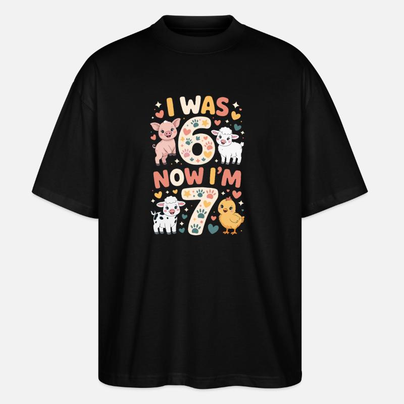 Anniversaire 7 ans : Imprimé animal - T-shirt bio Blaster 2.0 coupe oversize Stanley/Stella Unisexe - noir