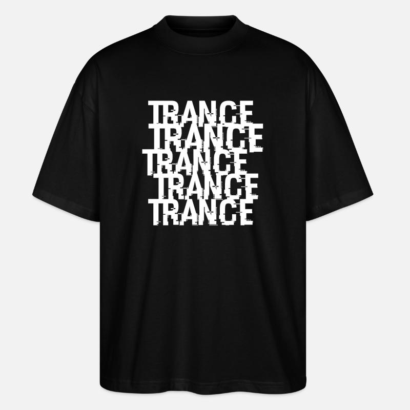 Trance-Typographisches Muster - Stanley/Stella Oversized Unisex Bio T-Shirt Blaster 2.0 - Schwarz