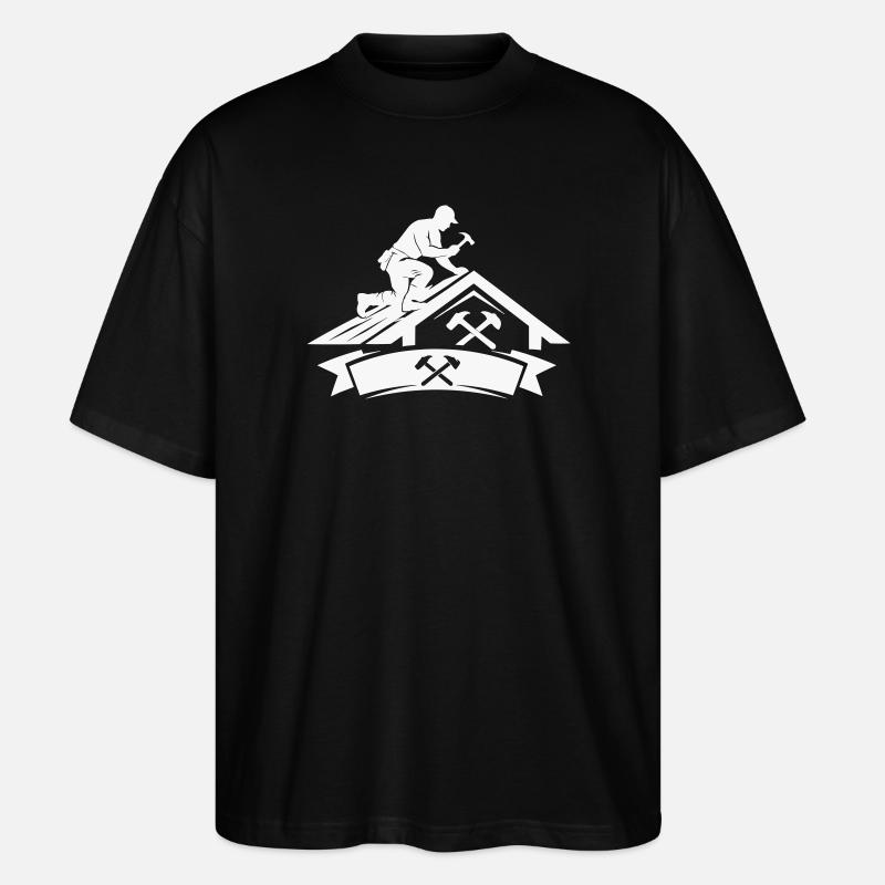 Motif de Maître Couvreur - T-shirt bio Blaster 2.0 coupe oversize Stanley/Stella Unisexe - noir