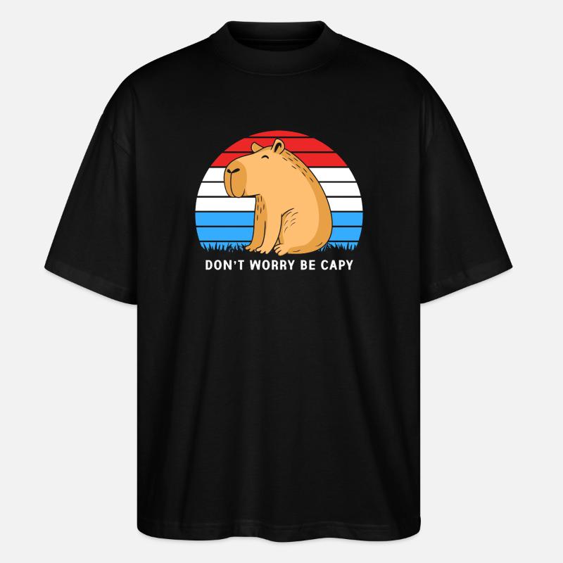 Capybara - T-shirt bio Blaster 2.0 coupe oversize Stanley/Stella Unisexe - noir