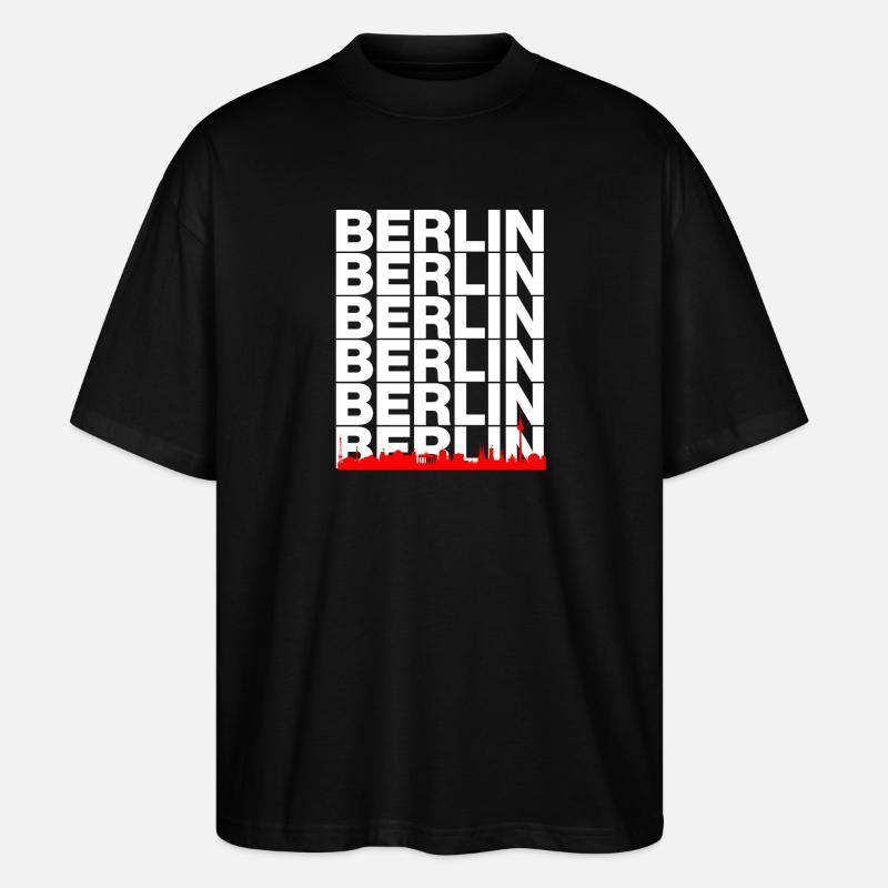 SKYLINE DE BERLIN, AMBIANCE CAPITALE ! MUR - T-shirt bio Blaster 2.0 coupe oversize Stanley/Stella Unisexe - noir