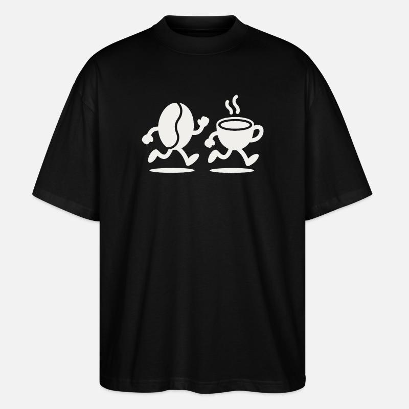 Koffein-Sprint: Bean & Cup Run - Stanley/Stella Oversized Unisex Bio T-Shirt Blaster 2.0 - Schwarz