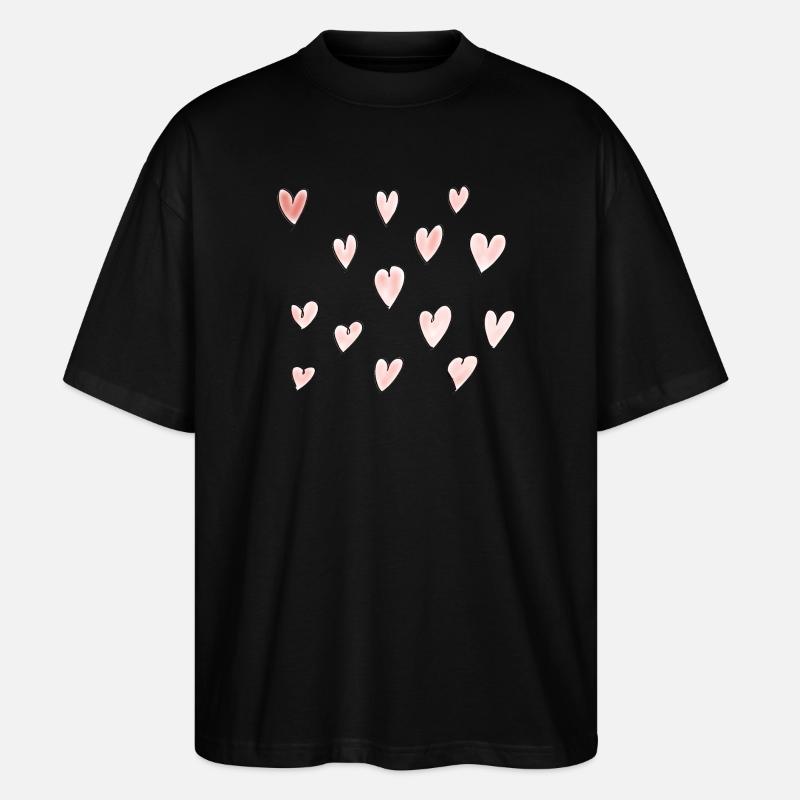 Serduszka – Herz - Stanley/Stella Oversized Unisex Bio T-Shirt Blaster 2.0 - Schwarz