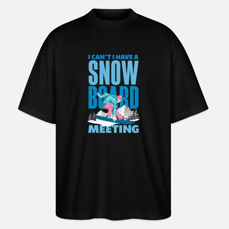 Snowboarden Snowboardtreffen Sessellift - Stanley/Stella Oversized Unisex Bio T-Shirt Blaster 2.0 - Schwarz