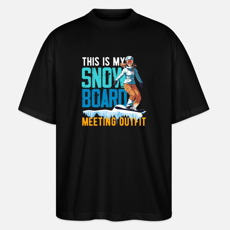 Snowboarden Snowboardtreffen Sessellift - Stanley/Stella Oversized Unisex Bio T-Shirt Blaster 2.0 - Schwarz