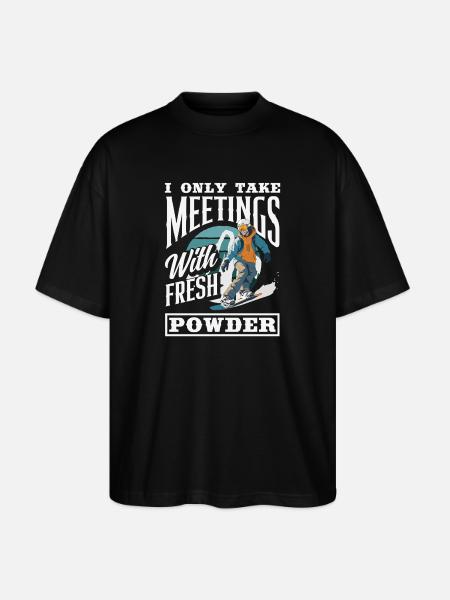 Snowboarding Snowboard Meeting Chairlift - Stanley/Stella Oversized Unisex Organic T-shirt Blaster 2.0 - black