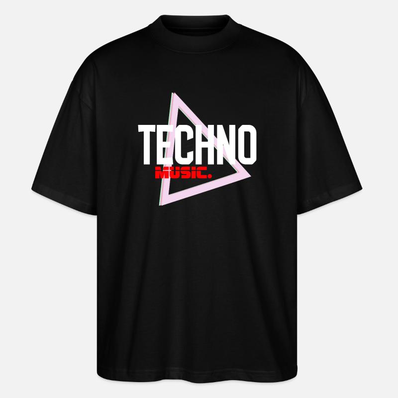 Techno Neon Triangle Pulse - T-shirt bio Blaster 2.0 coupe oversize Stanley/Stella Unisexe - noir