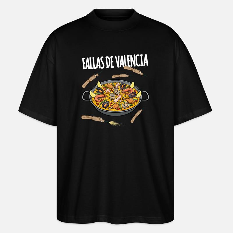 Fallas De Valencia Paella - T-shirt bio Blaster 2.0 coupe oversize Stanley/Stella Unisexe - noir