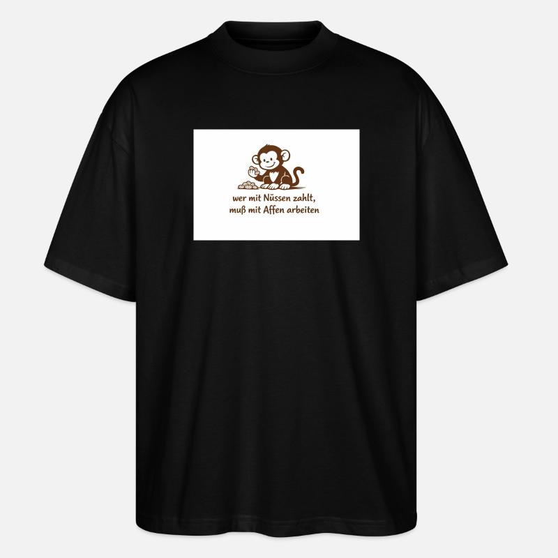 Arbeiteraffe_mit_Erdnuessen - Stanley/Stella Oversized Unisex Bio T-Shirt Blaster 2.0 - Schwarz