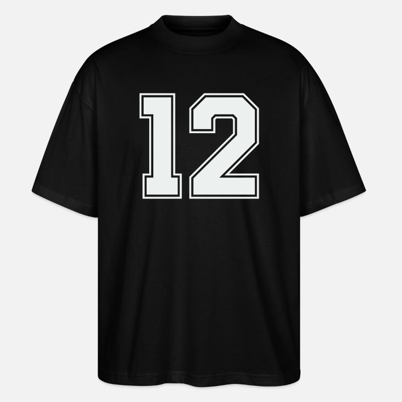Zahl Zwölf  - Stanley/Stella Oversized Unisex Bio T-Shirt Blaster 2.0 - Schwarz