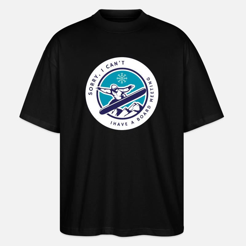Snowboarding Board Meeting - Stanley/Stella Oversized Unisex Bio T-Shirt Blaster 2.0 - Schwarz