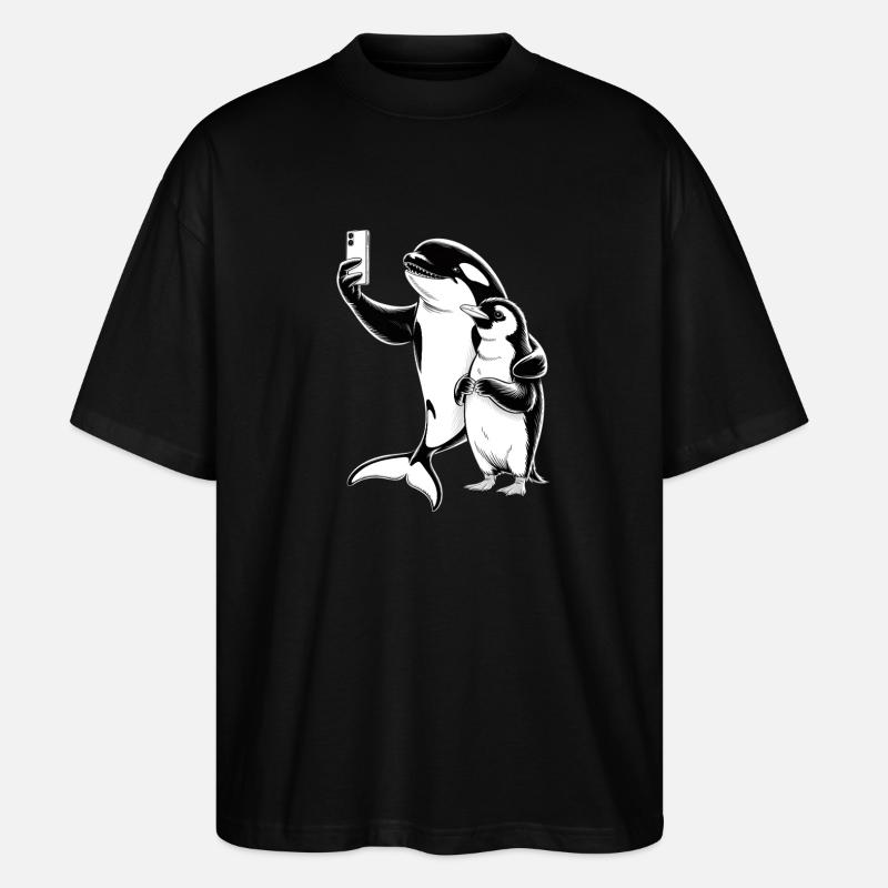 Orques et phoque - T-shirt bio Blaster 2.0 coupe oversize Stanley/Stella Unisexe - noir