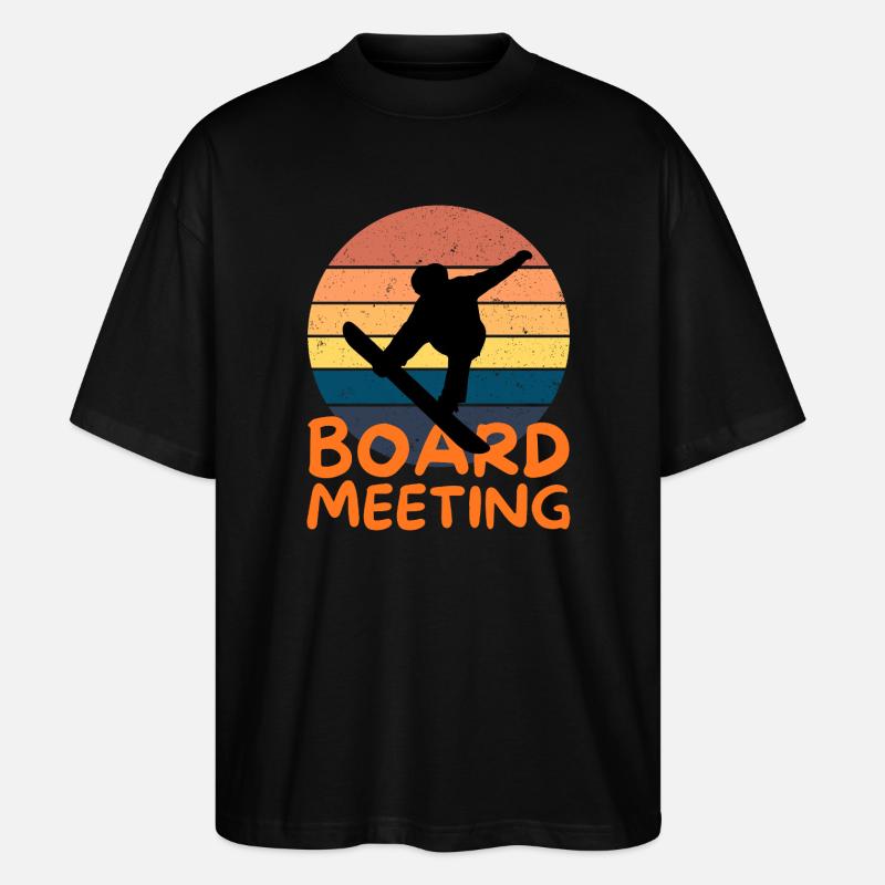 Réunion du conseil d’administration du snowboard - T-shirt bio Blaster 2.0 coupe oversize Stanley/Stella Unisexe - noir