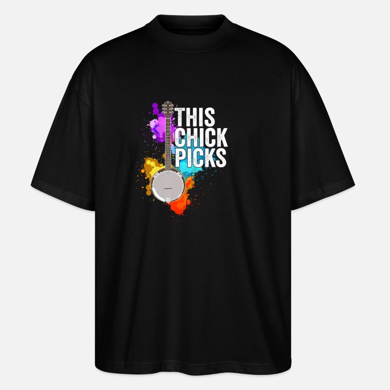 Banjo, das dieses Mädchen auswählt. - Stanley/Stella Oversized Unisex Bio T-Shirt Blaster 2.0 - Schwarz