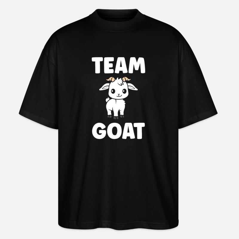 Team Goat Cute Illustration - Stanley/Stella Oversized Unisex Organic T-shirt Blaster 2.0 - black