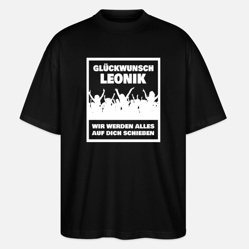 Leonik as a first name - Stanley/Stella Oversized Unisex Organic T-shirt Blaster 2.0 - black