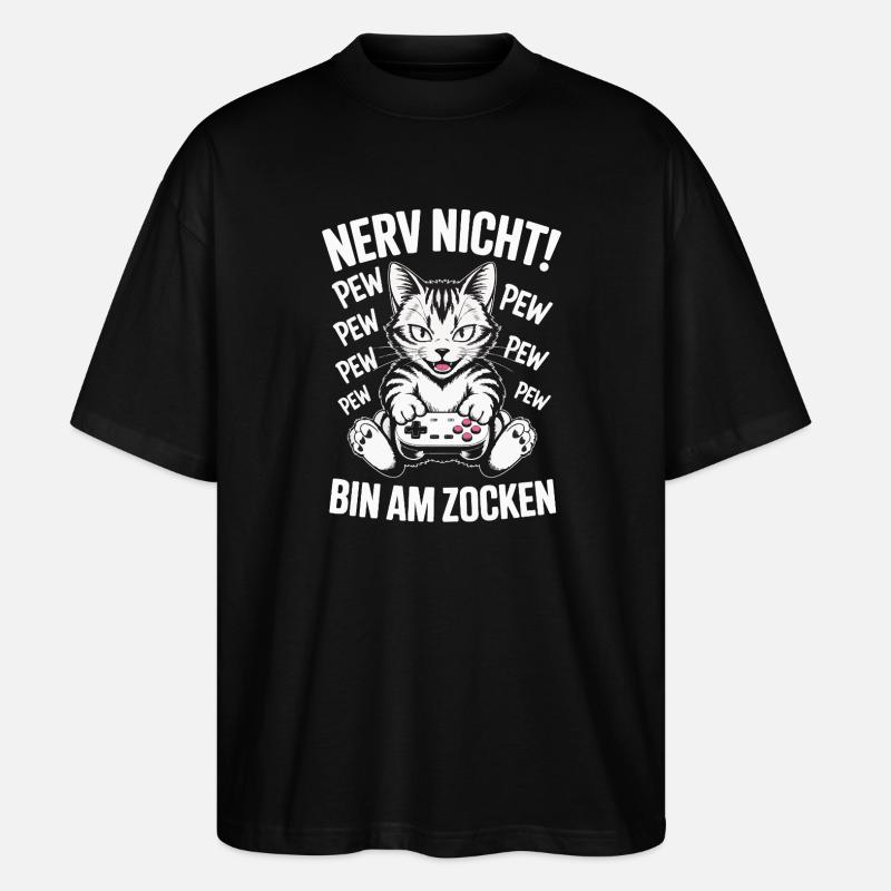 Courage Not I Gaming Cat Design - T-shirt bio Blaster 2.0 coupe oversize Stanley/Stella Unisexe - noir