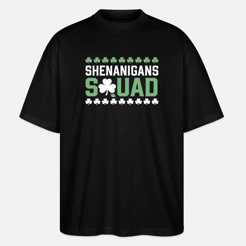 Shenanigans Squad Shamrock Tee - Stanley/Stella Oversized Unisex Organic T-shirt Blaster 2.0 - black