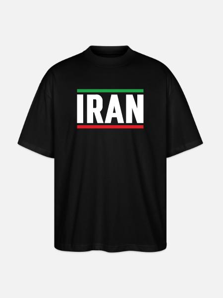 Iran Flag Strong Typography - Stanley/Stella Oversized Unisex Organic T-shirt Blaster 2.0 - black