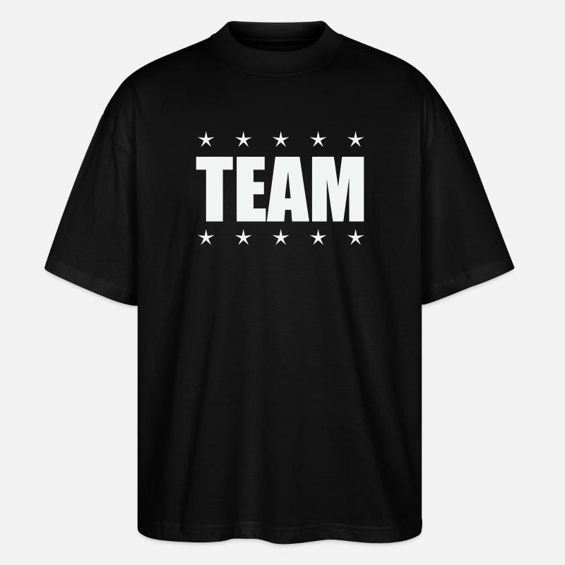 Team mit Sternen - Stanley/Stella Oversized Unisex Bio T-Shirt Blaster 2.0 - Schwarz