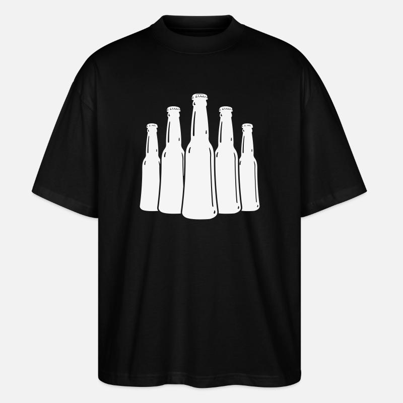Beer Bottles Silhouette - Stanley/Stella Oversized Unisex Organic T-shirt Blaster 2.0 - black