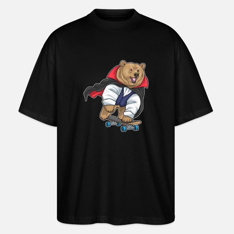 Bär Halloween Skateboard - Stanley/Stella Oversized Unisex Bio T-Shirt Blaster 2.0 - Schwarz
