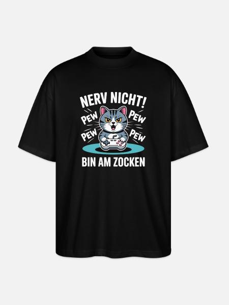 Courage Not I Gaming Cat Design - T-shirt bio Blaster 2.0 coupe oversize Stanley/Stella Unisexe - noir