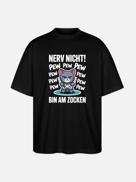 Courage Not I Gaming Cat Design - T-shirt bio Blaster 2.0 coupe oversize Stanley/Stella Unisexe - noir