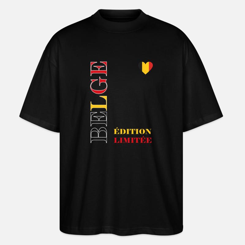 Belgique Édition Limitée Graphique - T-shirt bio Blaster 2.0 coupe oversize Stanley/Stella Unisexe - noir