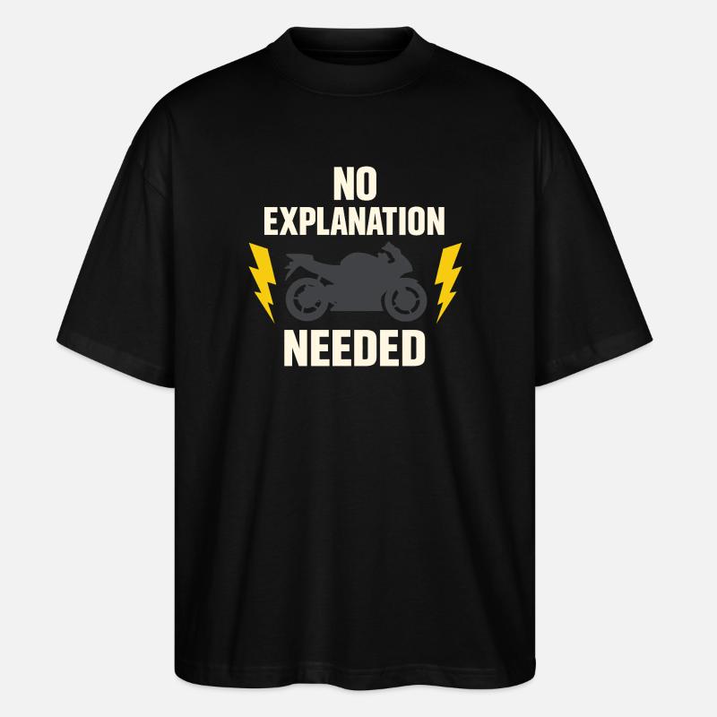 Warum Wir Motorrad Fahren, - Stanley/Stella Oversized Unisex Bio T-Shirt Blaster 2.0 - Schwarz