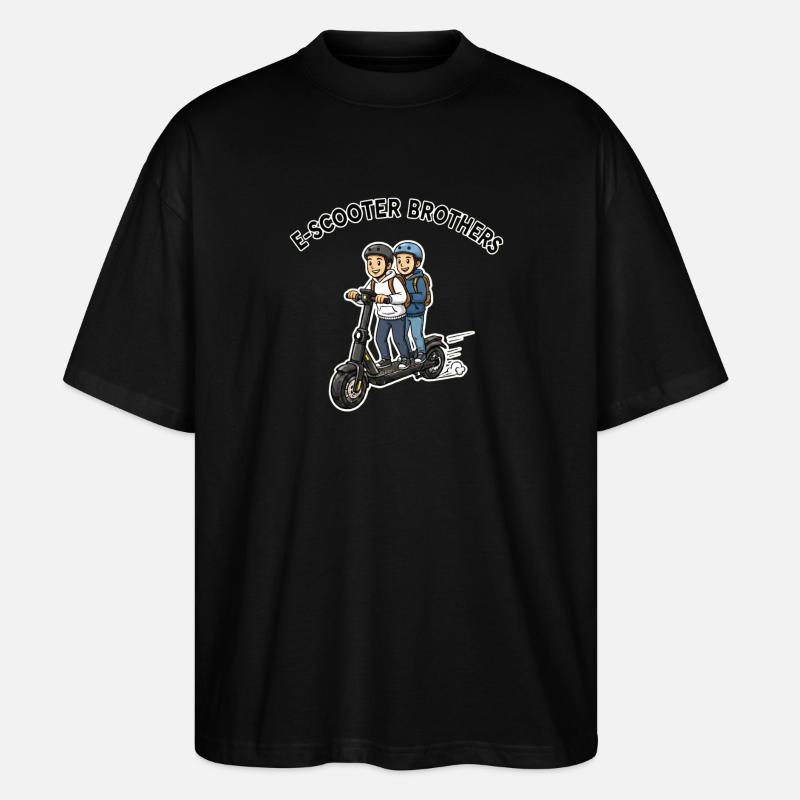 E-Scooter Brüder Duo - Stanley/Stella Oversized Unisex Bio T-Shirt Blaster 2.0 - Schwarz