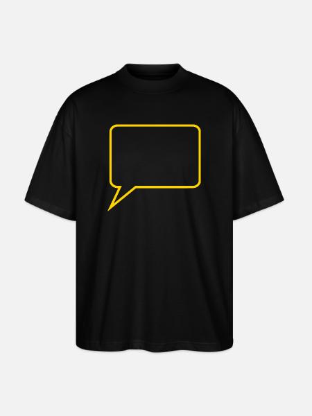 Personalize your own speech bubble comic - Stanley/Stella Oversized Unisex Organic T-shirt Blaster 2.0 - black