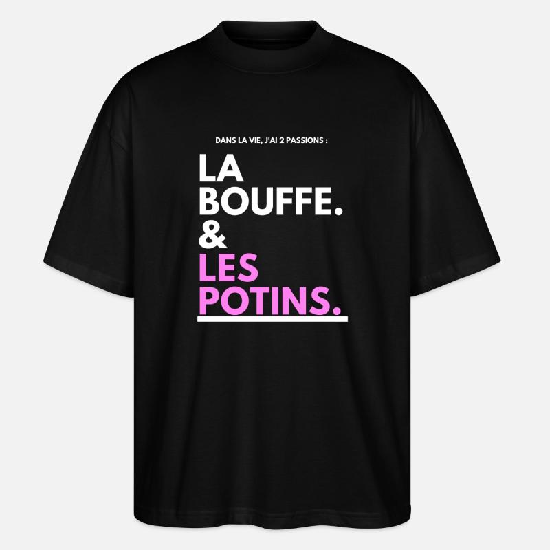 Klatsch Tippfehler Schwarz Pink - Stanley/Stella Oversized Unisex Bio T-Shirt Blaster 2.0 - Schwarz