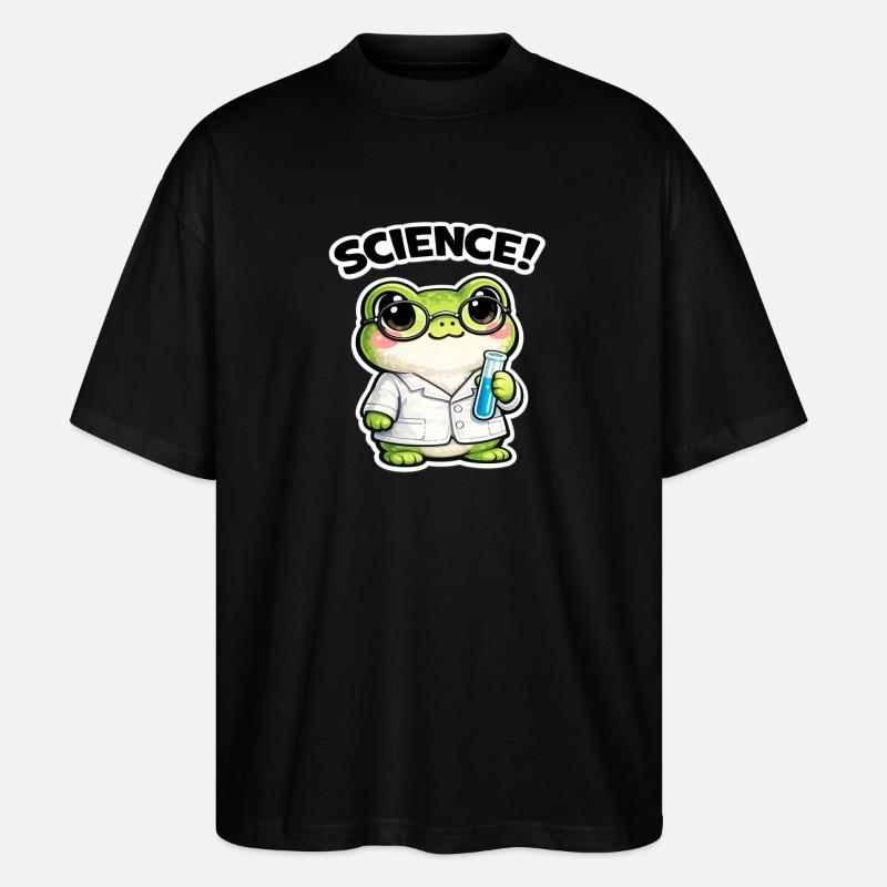 Wissenschaftsfrosch mit Brille - Stanley/Stella Oversized Unisex Bio T-Shirt Blaster 2.0 - Schwarz