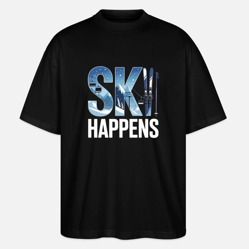 Le ski arrive - T-shirt bio Blaster 2.0 coupe oversize Stanley/Stella Unisexe - noir