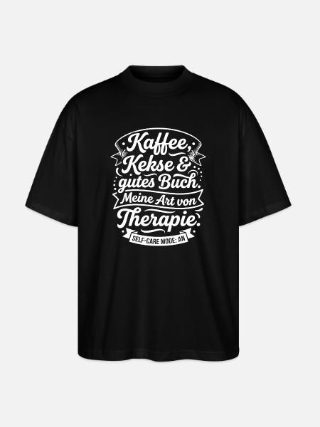 Coffee Cookies Books Therapy Design - Stanley/Stella Oversized Unisex Organic T-shirt Blaster 2.0 - black