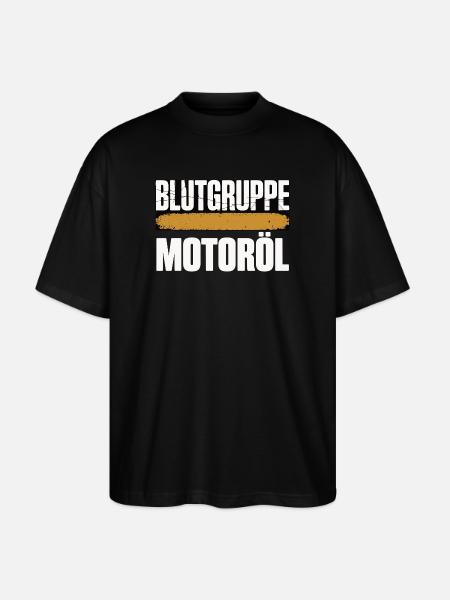 Blutgruppe Motoröl Schrauber Design - Stanley/Stella Oversized Unisex Bio T-Shirt Blaster 2.0 - Schwarz