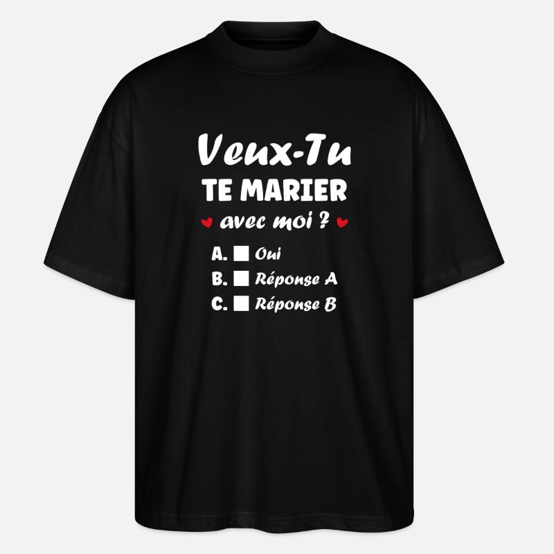 Interactive Wedding Proposal - Stanley/Stella Oversized Unisex Organic T-shirt Blaster 2.0 - black