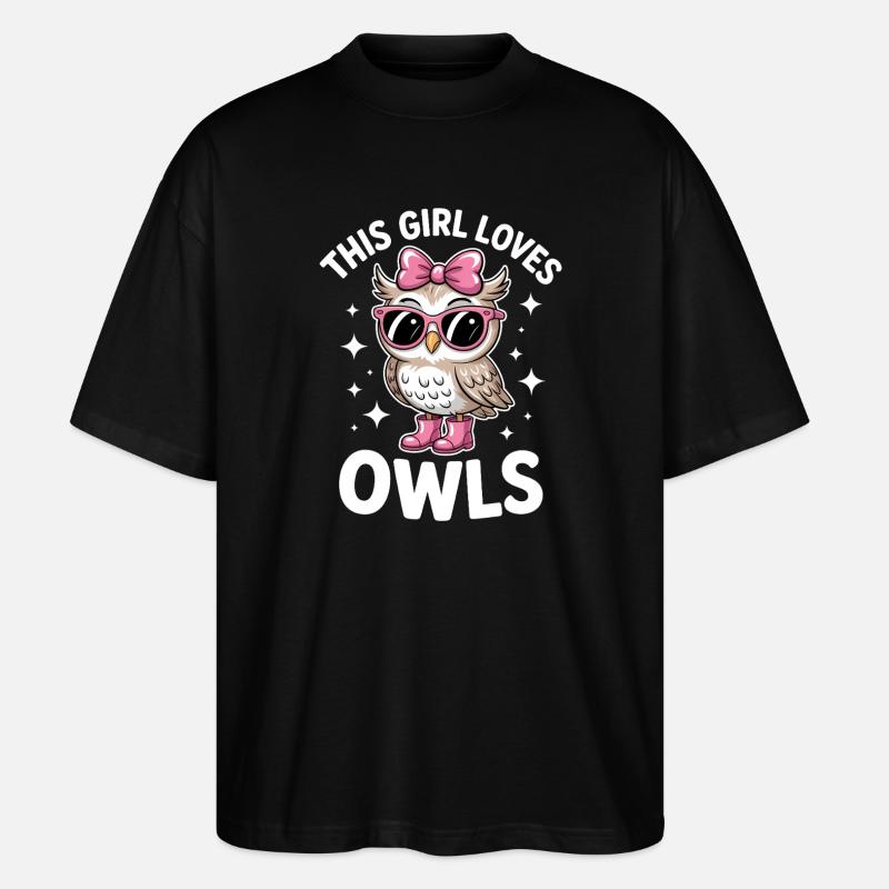 Eule Sprüche Eulen Lustiges Eulen Geschenk - Stanley/Stella Oversized Unisex Bio T-Shirt Blaster 2.0 - Schwarz